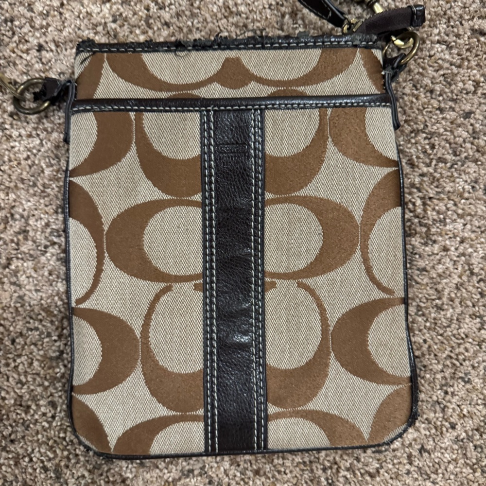 Coach Signature Crossbody Bag – Brown/Khaki